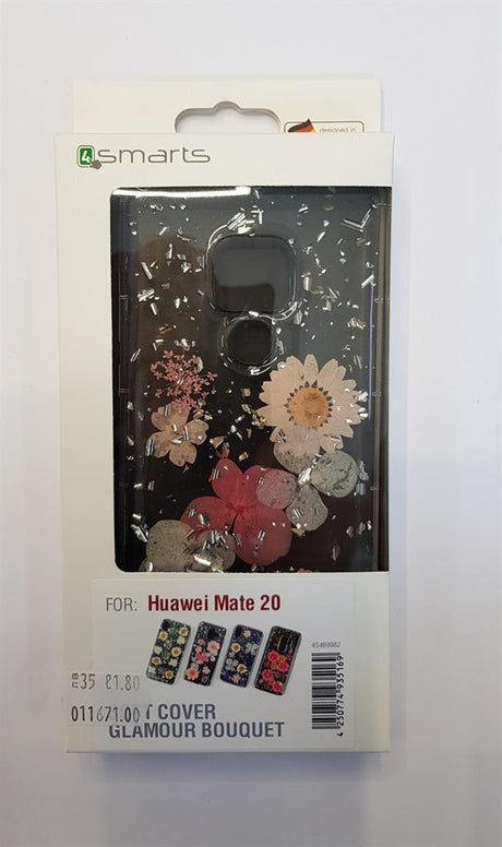 Силиконов Калъф с Цветя за Huawei Mate 20, 4Smarts Glamour Bouquet Case, Сребро/Розов (4)