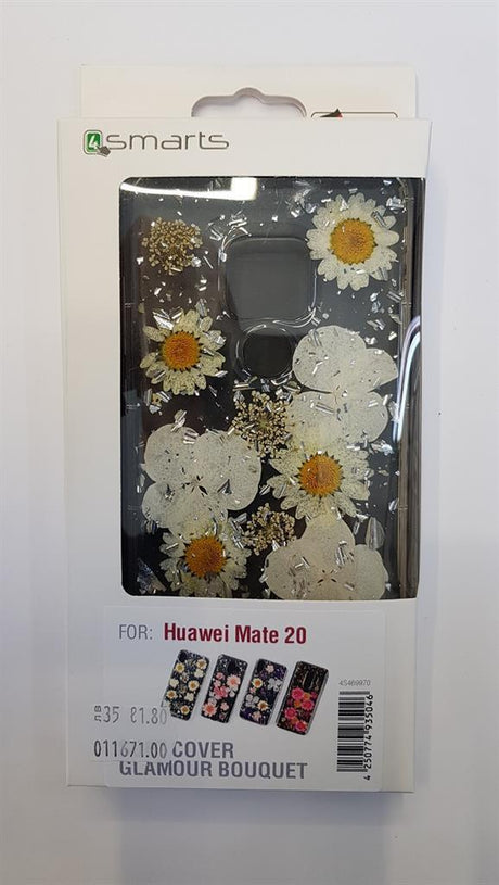 Силиконов Калъф с Цветя за Huawei Mate 20, 4Smarts Glamour Bouquet Case, Сребро/Бял (4)