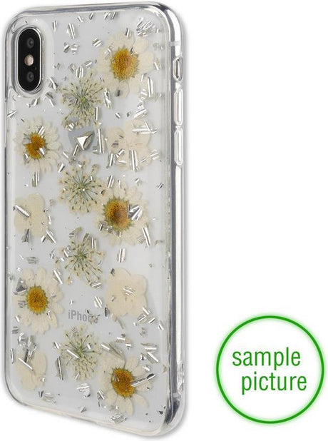 Силиконов Калъф с Цветя за Huawei Mate 20, 4Smarts Glamour Bouquet Case, Сребро/Бял
