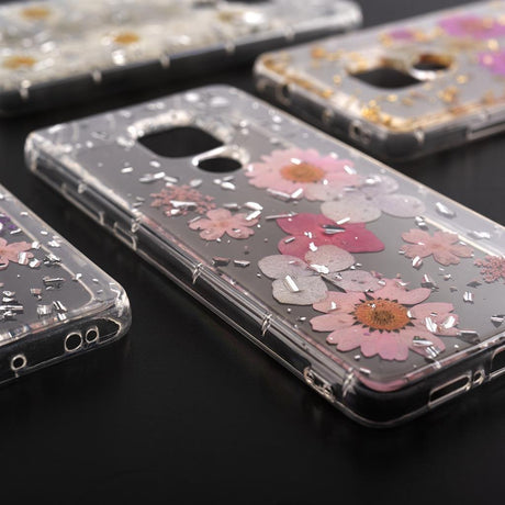 Силиконов Калъф с Цветя за Huawei Mate 20, 4Smarts Glamour Bouquet Case, Сребро/Бял (2)
