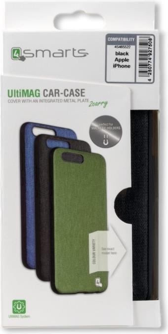 Калъф с Текстилен Ефект за iPhone XS/X, 4Smarts Car-Case, Черен (3)