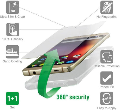 Калъф 360° за iPhone SE 2022/2020 8/7, 4Smarts Premium Set Case, Прозрачен
