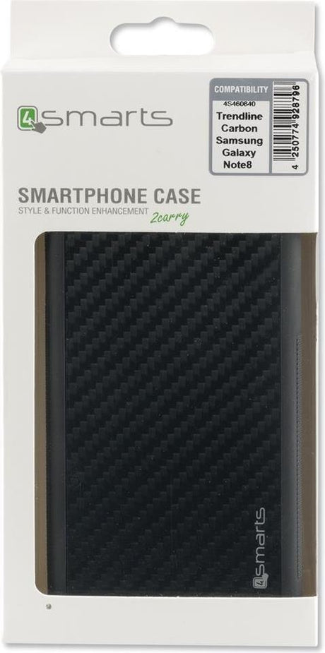 Противоударен Карбонов Калъф за Samsung Note 8, 4Smarts Carbon Trendline Case, Черен (3)