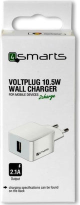 Зарядно за Телефон, 4Smarts 220v Voltplug 2.1a, Бял (2)