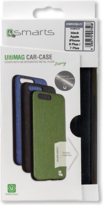 Калъф с Текстилен Ефект за iPhone SE 2022/2020 8/7, 4Smarts Car-Case, Черен (3)