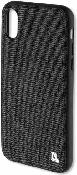Калъф с Текстилен Ефект за iPhone XS/X, 4Smarts Car-Case, Черен