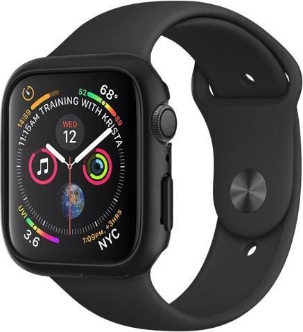 Противоударен Калъф за Apple Watch SE/ 6/ 5/ 4 44 mm, Spigen Thin Fit Case, Черен