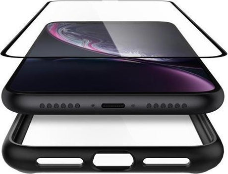 Противоударен Калъф с Протектор за iPhone XR, Spigen Ultra Hybrid 360 Case & Glass, Черен (6)
