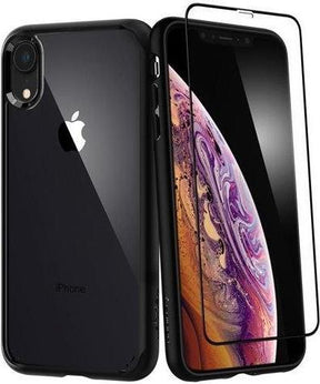 Противоударен Калъф с Протектор за iPhone XR, Spigen Ultra Hybrid 360 Case & Glass, Черен