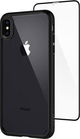 Противоударен Калъф с Протектор за iPhone XS Max, Spigen Ultra Hybrid 360 Case & Glass, Черен (7)