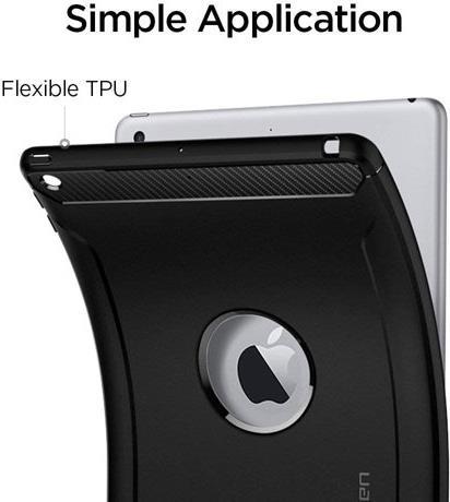 Противоударен Силиконов Калъф за iPad Air/ 6/ 5 9.7", Spigen Rugged Armor Case, Черен (2)