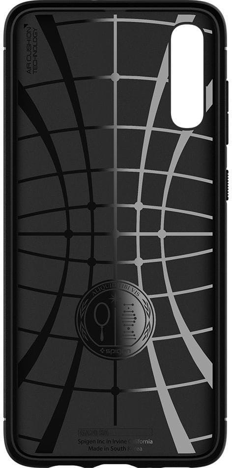 Противоударен Силиконов Калъф за Samsung A70, Spigen Rugged Armor Case, Черен (5)