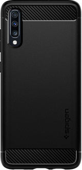 Противоударен Силиконов Калъф за Samsung A70, Spigen Rugged Armor Case, Черен (3)