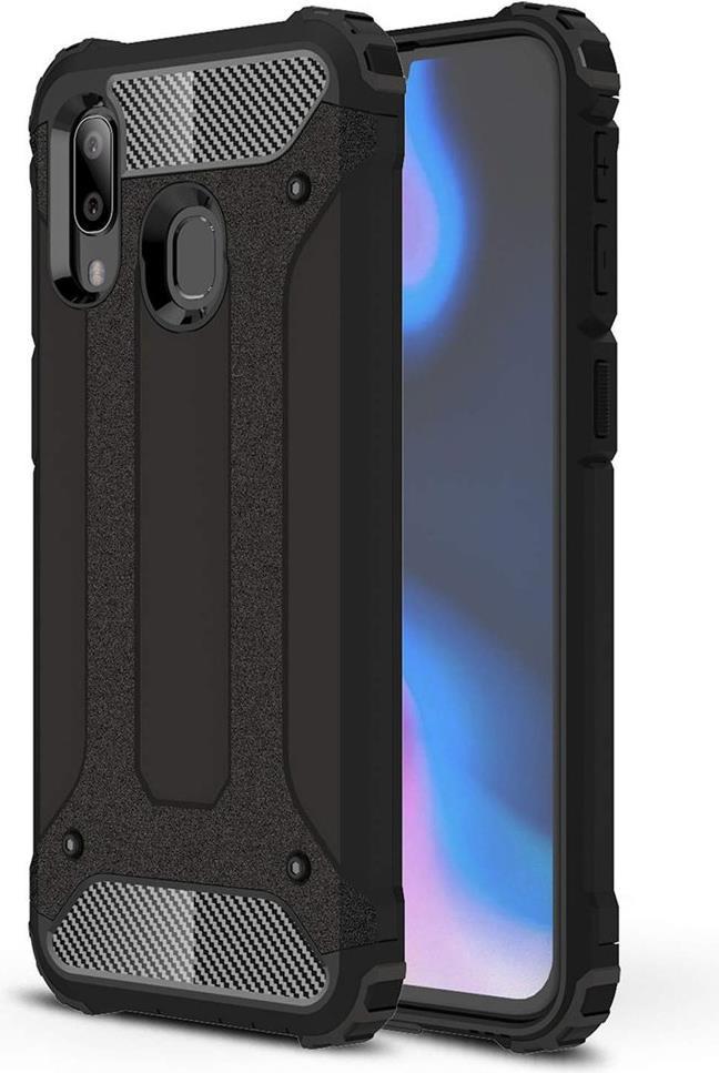 Противоударен Хибриден Калъф за Samsung A40, Forcell Armor Case, Черен