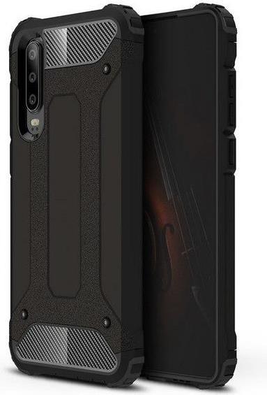 Противоударен Хибриден Калъф за Huawei P30, Forcell Armor Case, Черен