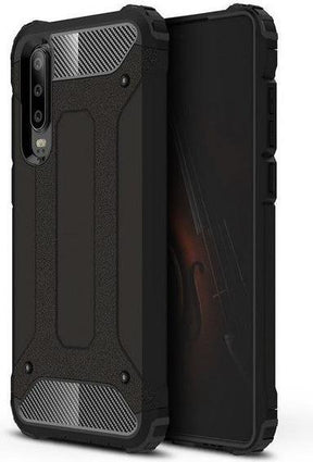 Противоударен Хибриден Калъф за Huawei P30, Forcell Armor Case, Черен