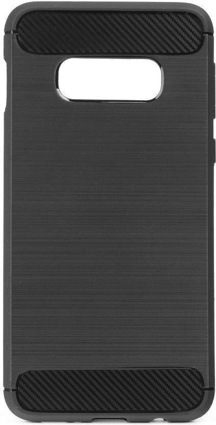 Противоударен Силиконов Калъф за Samsung S10e, Forcell Carbon Case, Черен