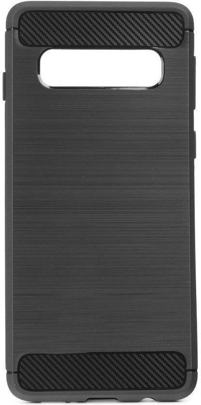 Противоударен Силиконов Калъф за Samsung S10 Plus, Forcell Carbon Case, Черен