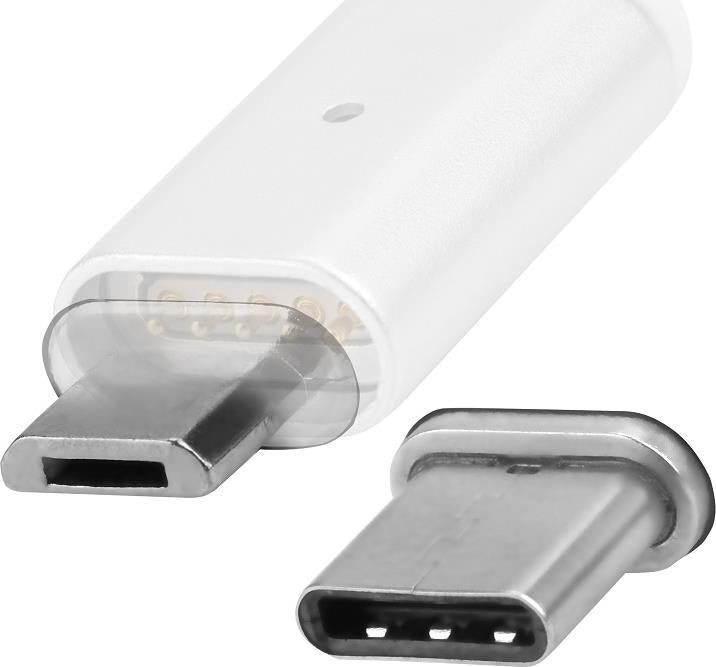 USB Кабел Магнитен, 4Smarts Gravitycord micro-USB & USB-C, Сив (4)