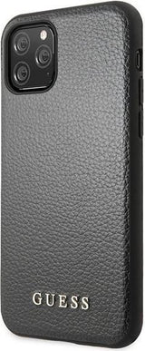 Луксозен Кожен Калъф за iPhone 11 Pro, Guess Leather Case, Черен (6)