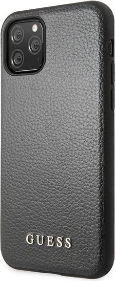 Луксозен Кожен Калъф за iPhone 11 Pro, Guess Leather Case, Черен (6)