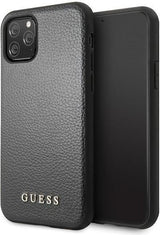 Луксозен Кожен Калъф за iPhone 11 Pro, Guess Leather Case, Черен