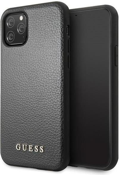 Луксозен Кожен Калъф за iPhone 11 Pro, Guess Leather Case, Черен