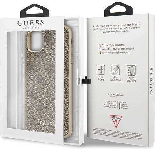 Луксозен Кожен Калъф за iPhone 11 Pro Max, Guess Charms Case, Кафяв (7)