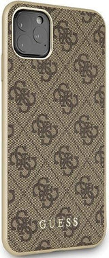 Луксозен Кожен Калъф за iPhone 11 Pro Max, Guess Charms Case, Кафяв (2)