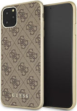 Луксозен Кожен Калъф за iPhone 11 Pro Max, Guess Charms Case, Кафяв