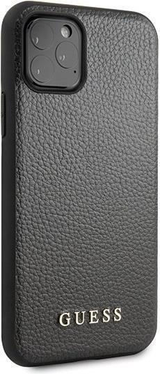 Луксозен Кожен Калъф за iPhone 11 Pro, Guess Leather Case, Черен (2)