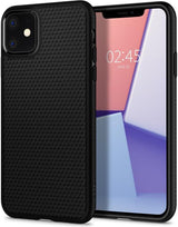 Противоударен Силиконов Калъф за за iPhone 11, Spigen Liquid Air Case, Черен