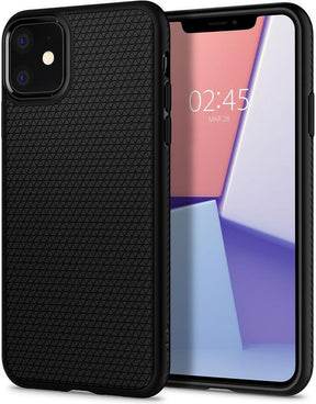 Противоударен Силиконов Калъф за за iPhone 11, Spigen Liquid Air Case, Черен