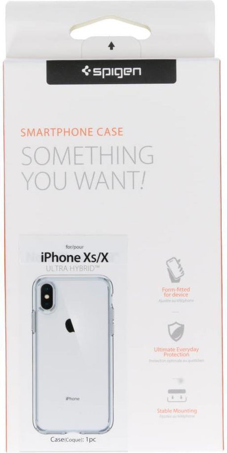 Противоударен Хибриден Калъф за iPhone XS/X, Spigen Ultra Hybrid Case, Прозрачен (7)
