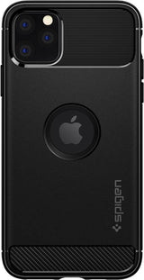 Противоударен Силиконов Калъф за iPhone 11 Pro, Spigen Rugged Armor Case, Черен (2)