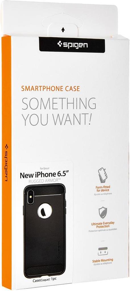 Противоударен Силиконов Калъф за iPhone 11 Pro, Spigen Rugged Armor Case, Черен (8)