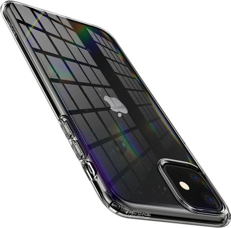 Противоударен Силиконов Калъф за iPhone 11, Spigen Liquid Crystal Case, Прозрачен (7)