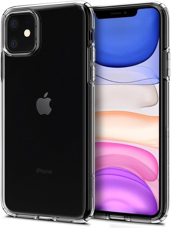 Противоударен Силиконов Калъф за iPhone 11, Spigen Liquid Crystal Case, Прозрачен (2)