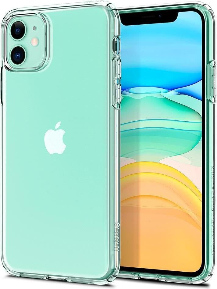 Противоударен Силиконов Калъф за iPhone 11, Spigen Liquid Crystal Case, Прозрачен (5)