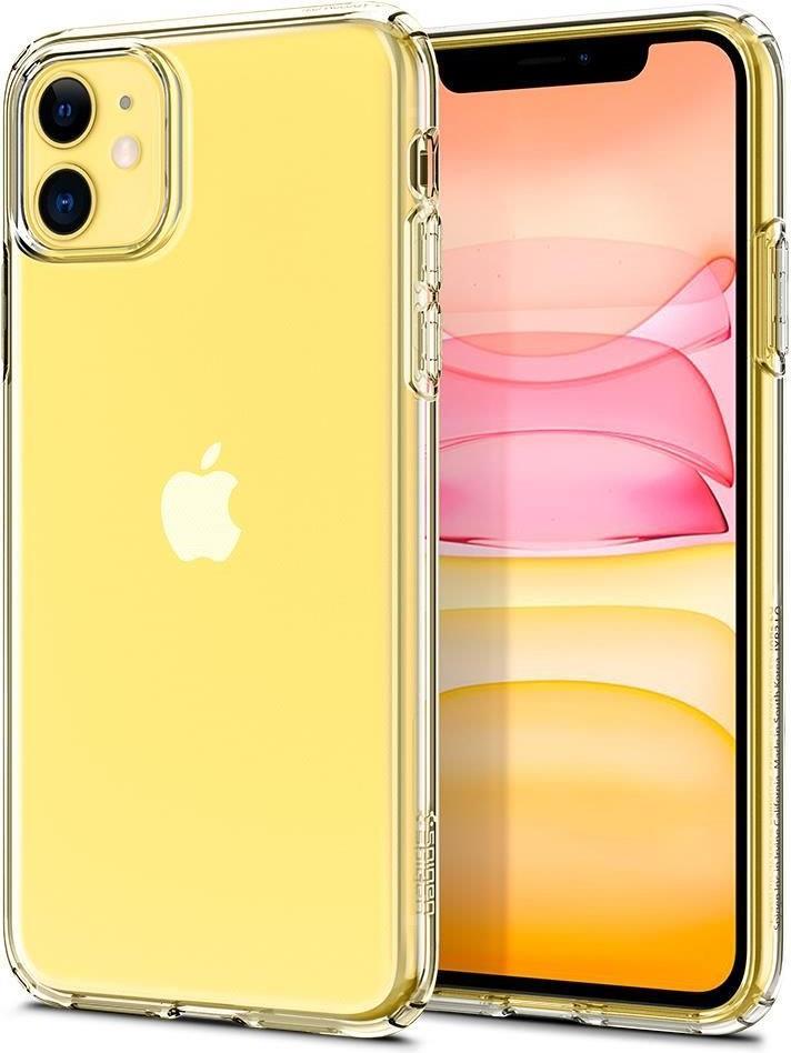 Противоударен Силиконов Калъф за iPhone 11, Spigen Liquid Crystal Case, Прозрачен (3)