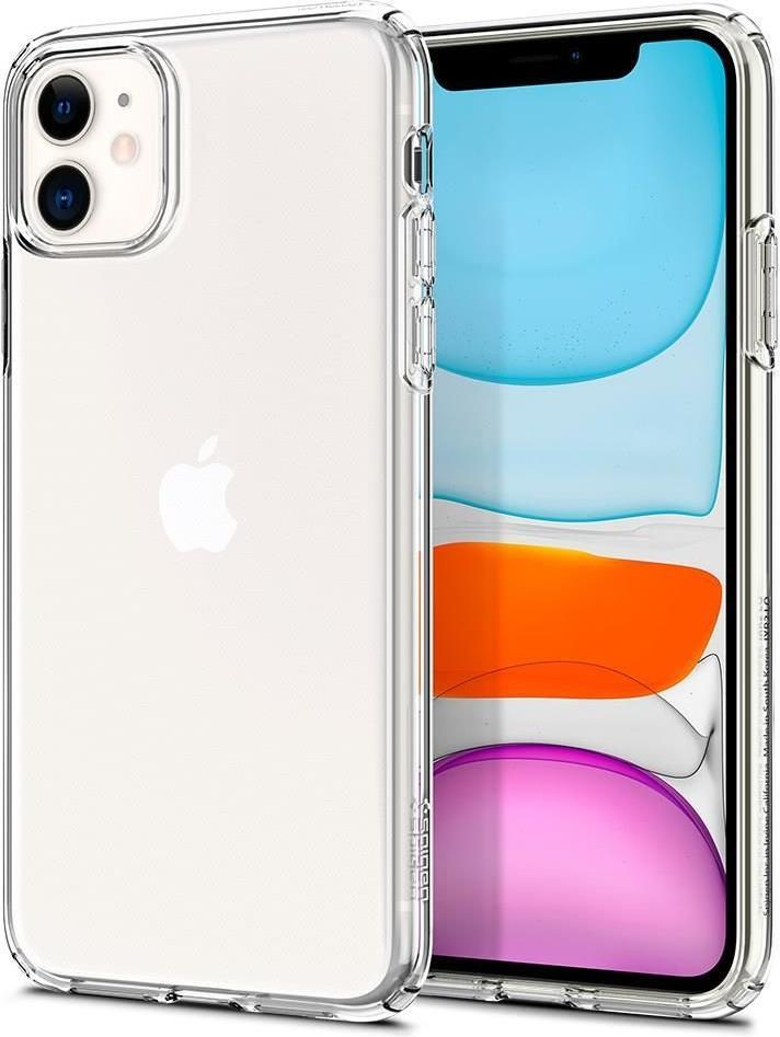 Противоударен Силиконов Калъф за iPhone 11, Spigen Liquid Crystal Case, Прозрачен (4)