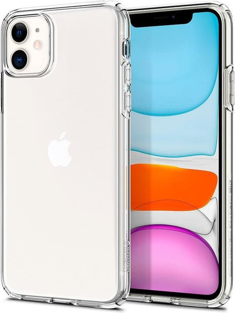 Противоударен Силиконов Калъф за iPhone 11, Spigen Liquid Crystal Case, Прозрачен (4)