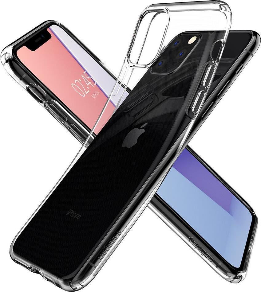 Противоударен Силиконов Калъф за iPhone 11 Pro Max, Spigen Liquid Crystal Case, Прозрачен (5)