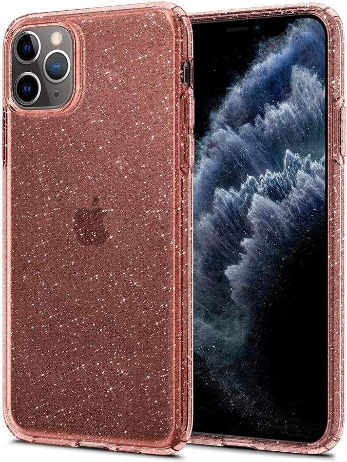 Противоударен Блестящ Калъф за iPhone 11 Pro Max, Spigen Liquid Crystal Glitter Quartz Case, Розов (3)