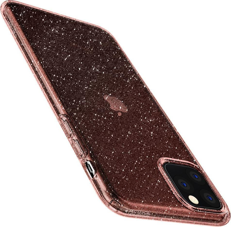 Противоударен Блестящ Калъф за iPhone 11 Pro Max, Spigen Liquid Crystal Glitter Quartz Case, Розов (4)