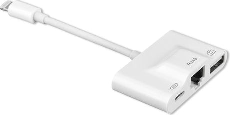 Адаптер за iPhone и iPad, 4Smarts Hub Ethernet/ USB/ Lightning, Бял (2)