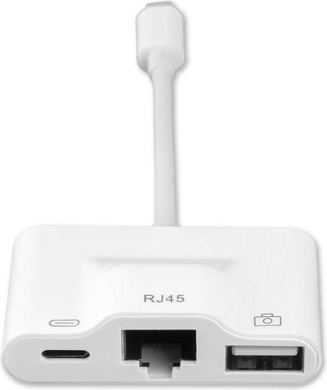 Адаптер за iPhone и iPad, 4Smarts Hub Ethernet/ USB/ Lightning, Бял (3)