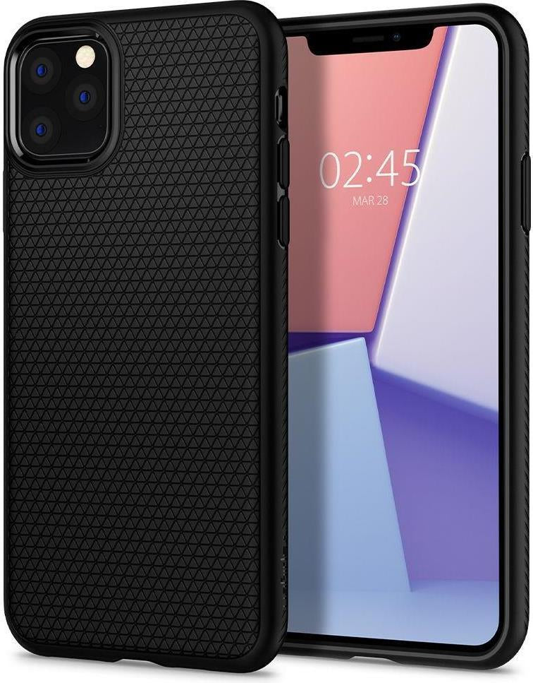 Противоударен Силиконов Калъф за за iPhone 11 Pro, Spigen Liquid Air Case, Черен