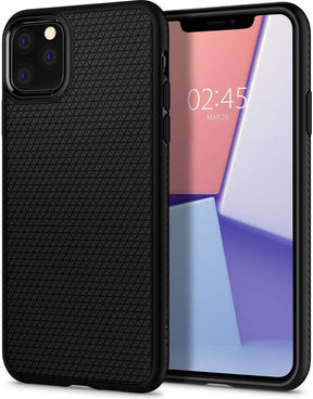 Противоударен Силиконов Калъф за за iPhone 11 Pro, Spigen Liquid Air Case, Черен