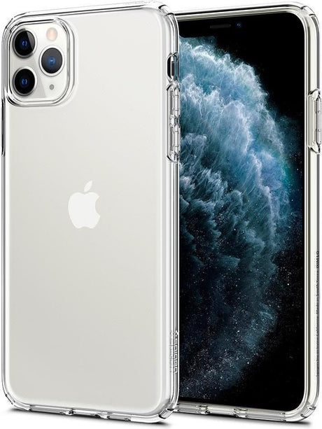 Противоударен Силиконов Калъф за iPhone 11 Pro, Spigen Liquid Crystal Case, Прозрачен (3)
